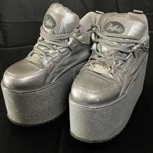 Buffalo x Solestruck Silver Glitter Rising Towers Women Size US 6.5